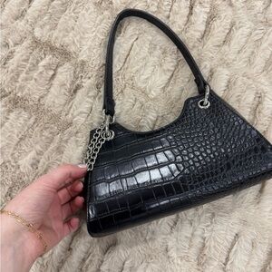 ASOS Black Croc-Embossed Women's Bag